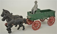 11" Stanley McCormick-Deering Wagon w/2 Horses