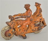 Cast Iron Double Rider "PDH" Motorcycle w/Dual HL