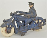 Blue 1930 Champion Police Patrol Motorcycle 5"