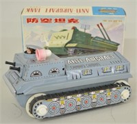 Tin Litho Gyro Action Anti-Aircraft Tank w/Box