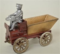 1917 Arcade Cast Iron Dump Wagon w/Driver