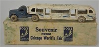 7 1/2" Arcade 1933 Chicago Worlds Fair Bus w/Box