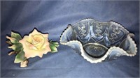 CapedeMonte porcelain rose and a Victorian