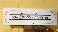 Joe Barden pick ups band sign and A framed Joe