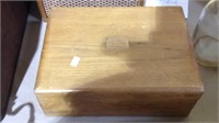 Wood  cigar humidor box with brass plaque not