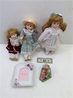 (3) Dolls w/ Decor Items