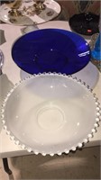Cobalt blue 13 inch console bowl and a 11 inch