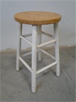Wooden Stool - Natural & White
