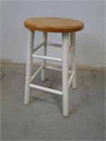 Wooden Stool - Natural & White