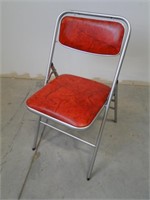 Vintage Folding Chair w/Padded Seat & Back