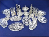 Early American Pattern Pressed Glass Serving Pcs.