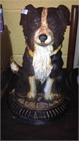 Large size cast-iron dog doorstop with a bit of