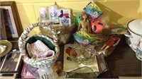 Group lot of kitchen items and new dolls and toys