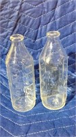 Pair of Pyrex clear glass vintage baby bottles