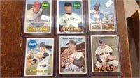 Set of six better 1960s baseball cards