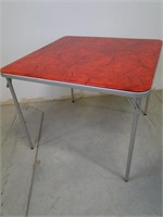 Vintage Red Padded Samsonite Folding Table