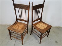 Antique Cane Bottom Chairs - 2