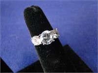 925 Silver & CZ Ring - Size 5