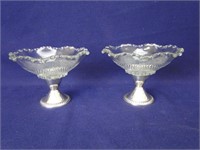 Two Candy Dishes w/Weighted Sterling Bases