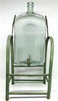5 Gal Antique Glass Jug on Pouring Stand