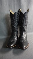 Rios of Mercedes Black Calf Cowboy Boots 13.5 A