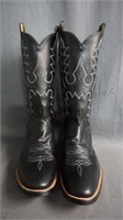Rios of Mercedes Black Calf Cowboy Boots 10.5 B