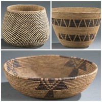 3 Native American baskets. 20th century.