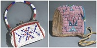 2 Sioux beaded objects. 20th century.
