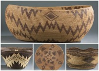4 Native American baskets. 20th century.
