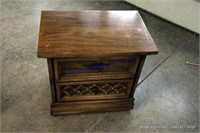 Wood Finish 2 Drawer End Table