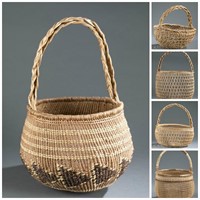 5 Native American baskets. 20th century.