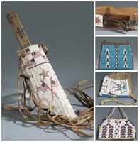5 Sioux beaded objects. 20th century.