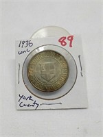 1936 York County commemorative half dollar UNC