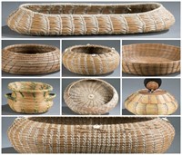 8 Native American baskets. 20th century.