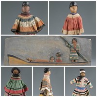 6 Seminole decorative figures. 20th century.