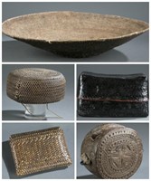 5 Asian/ Indonesian objects. 20th century.