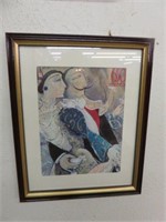 FRAMED FRENCH STYLE PRINT 16"T X 13"W