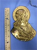 Metal plaque 6" brass, Jesus