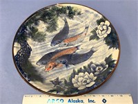 12" Bowl with fish carp             (K15)