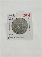 1935 San Diego commemorative half-dollar AU