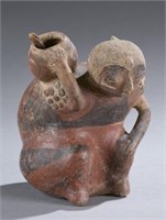 Chinesco seated figure with basket.