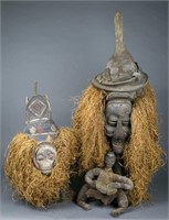 Group of two handheld African masks.