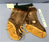 Pair of mukluks, caribou hide collected in 1970's