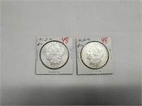 2pc Lot 1902-0 Morgan Silver Dollars Uncirculated