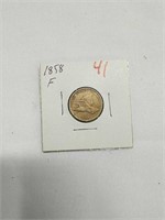 1858 Flying Eagle Cent F