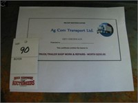 $200 gift certificate for truck/trailer parts or