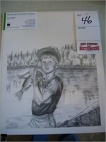 First Fish By Carla Tyacke pencil picture,
