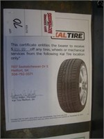 $100 Kal-Tire Gift Cert, Courtesy of KAL TIRE,