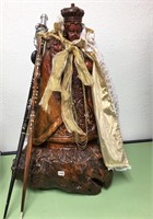 Infant of Prague statue carved from wood with 2 wo
