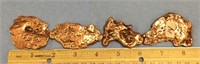 Lot of 4 copper nuggets     (2)